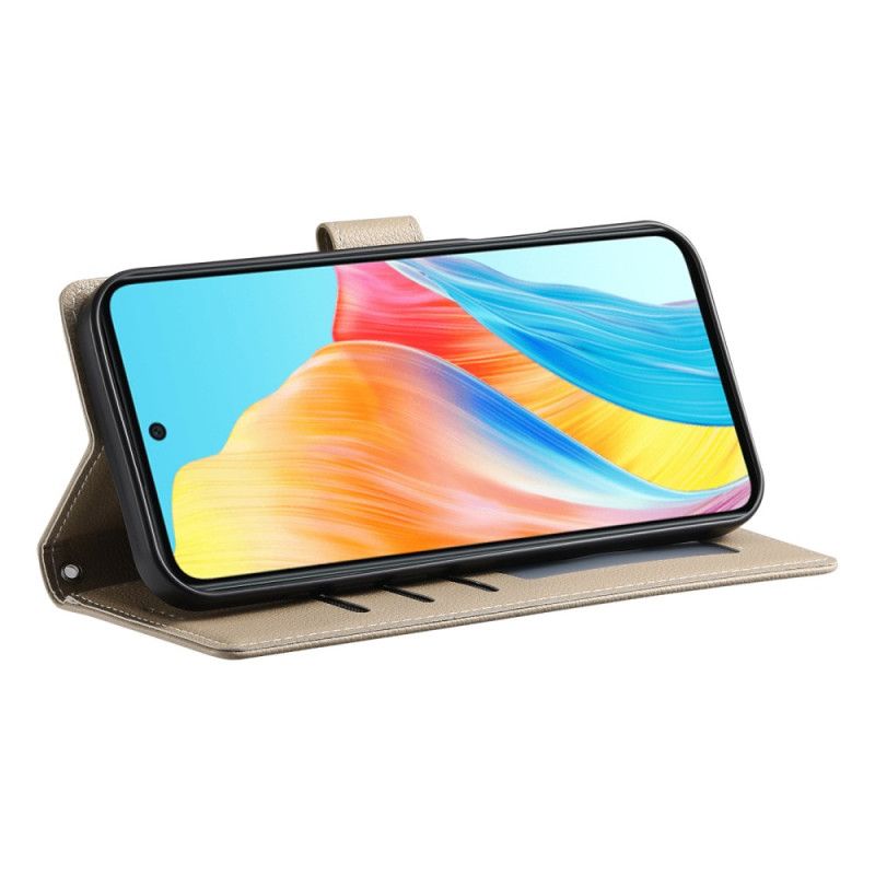 Lederhüllen Realme 14 Pro 5g Handyhülle Glatte Lederoptik Mit Riemen