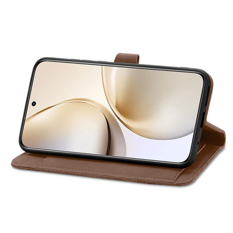 Lederhüllen Realme 14 Pro 5g Handyhülle Wildleder-spitzenoptik Mit Tasche Und Riemen