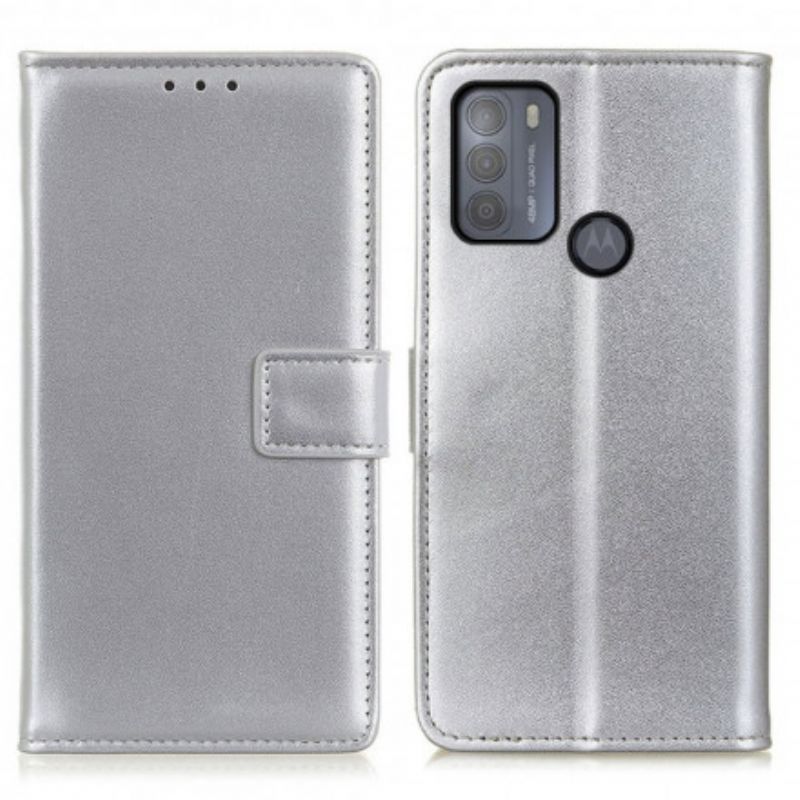 Lederhüllen Moto G50 Glattes Kunstleder