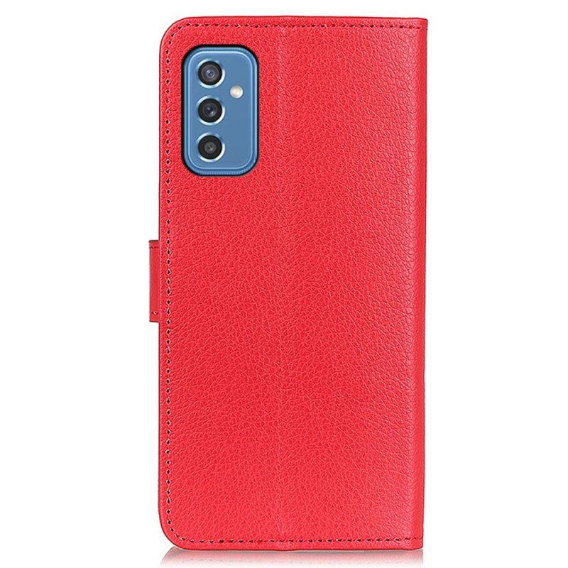 Flip Case Für Samsung Galaxy M52 5G Litschi-textur