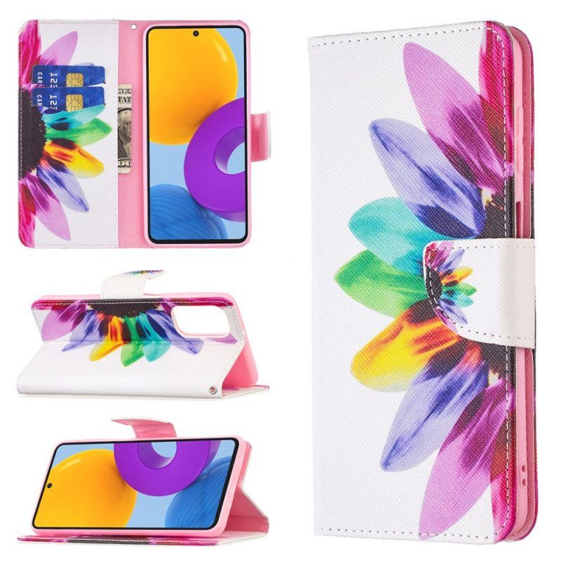 Lederhüllen Für Samsung Galaxy M52 5G Blume