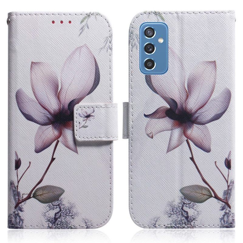 Lederhüllen Für Samsung Galaxy M52 5G Lila Blume