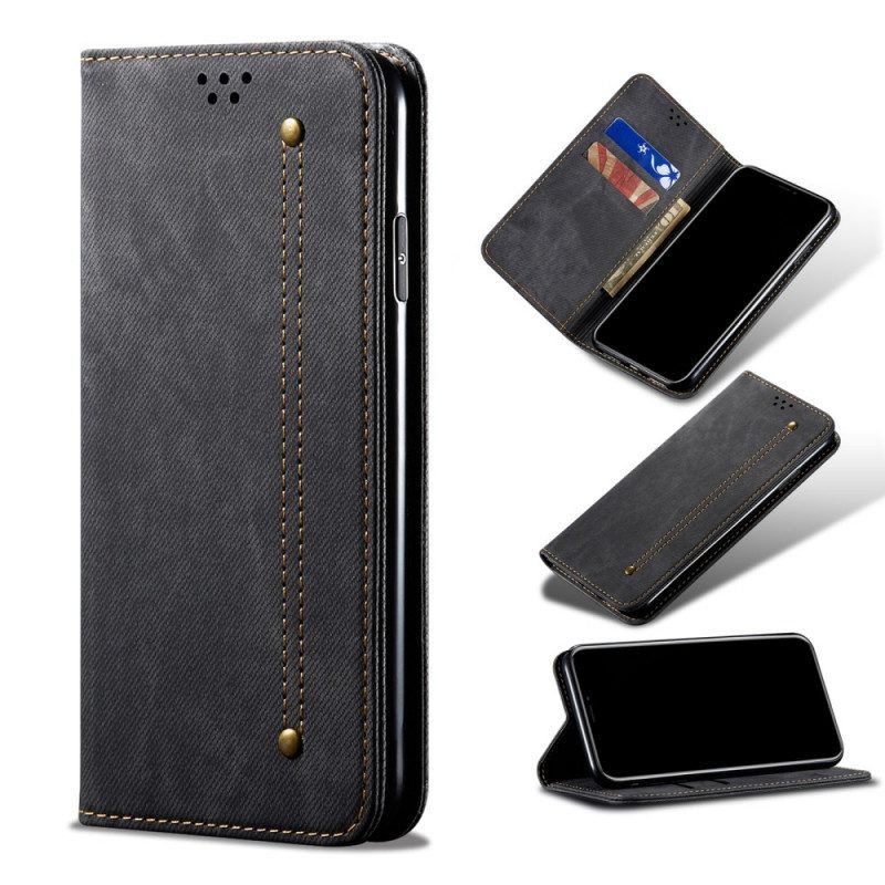 Schutzhülle Für Samsung Galaxy M52 5G Flip Case Denim-stoff