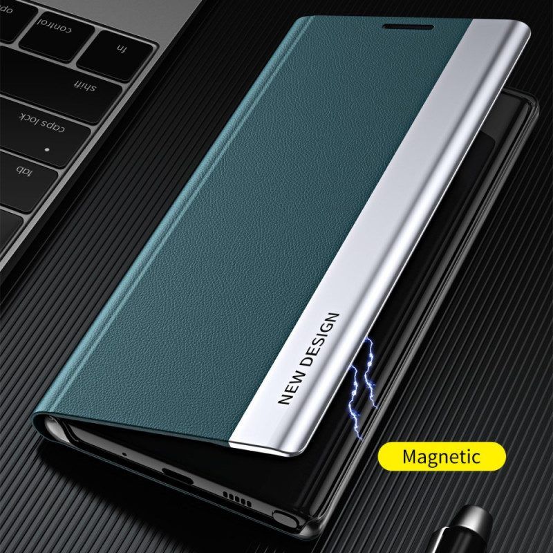 Schutzhülle Für Samsung Galaxy M52 5G Flip Case Magnetischer Verschluss Aus Litschi-kunstleder