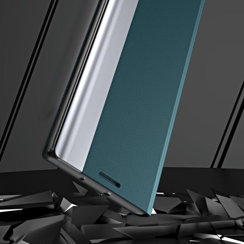 Schutzhülle Für Samsung Galaxy M52 5G Flip Case Magnetischer Verschluss Aus Litschi-kunstleder