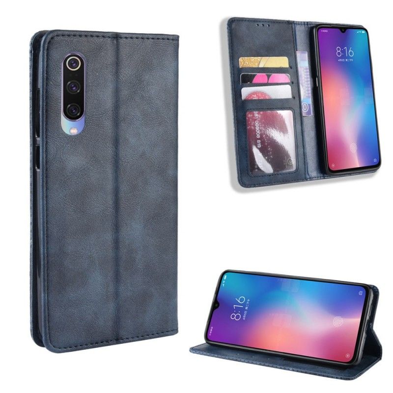 Flip Case Xiaomi Mi 9 SE Schwarz Mattes Ledereffekt