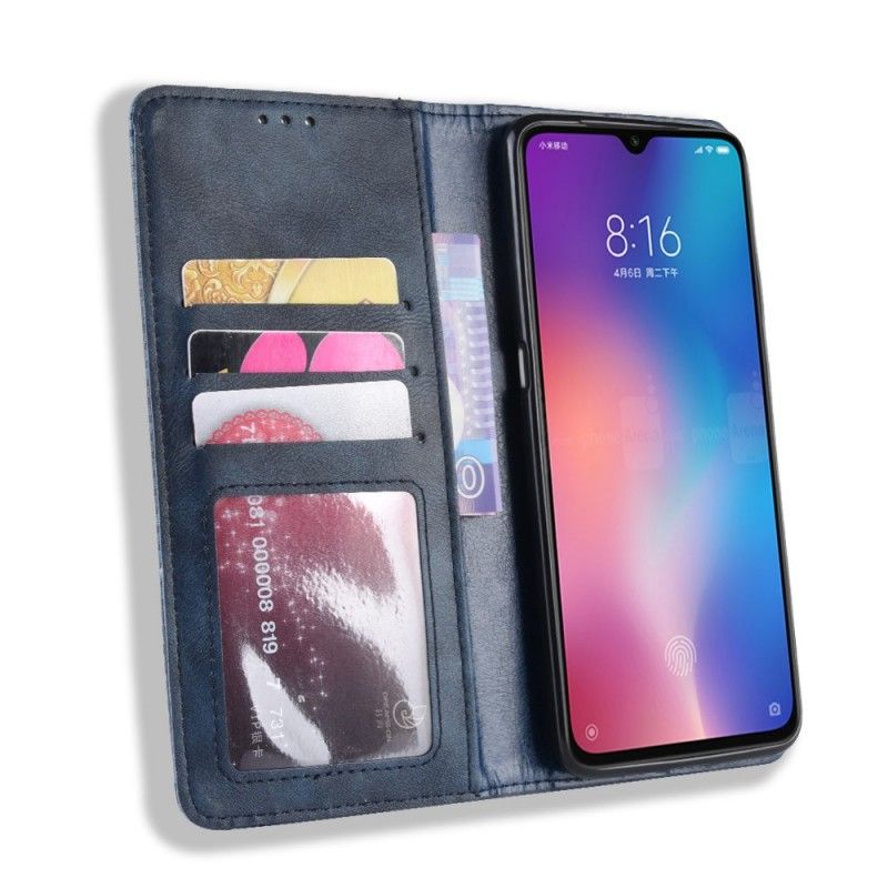 Flip Case Xiaomi Mi 9 SE Schwarz Mattes Ledereffekt