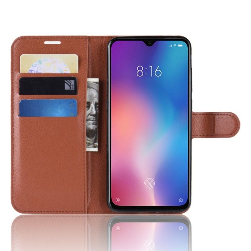 Lederhüllen Für Xiaomi Mi 9 SE Schwarz Retro-Litschi