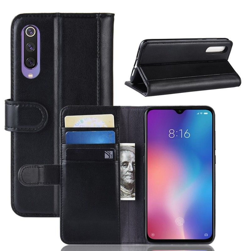 Lederhüllen Xiaomi Mi 9 SE Schwarz Gespaltenes Leder