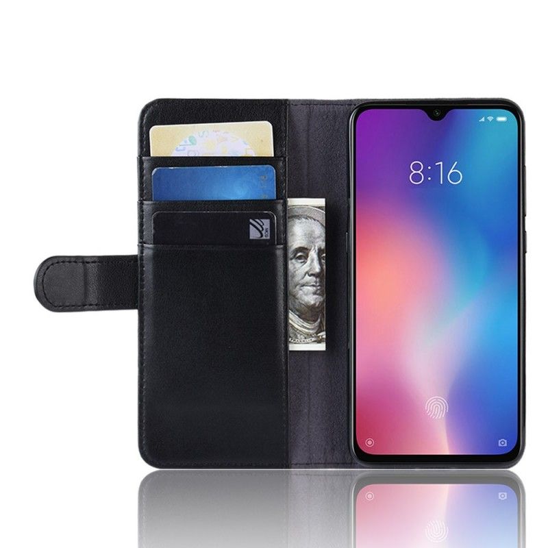 Lederhüllen Xiaomi Mi 9 SE Schwarz Gespaltenes Leder