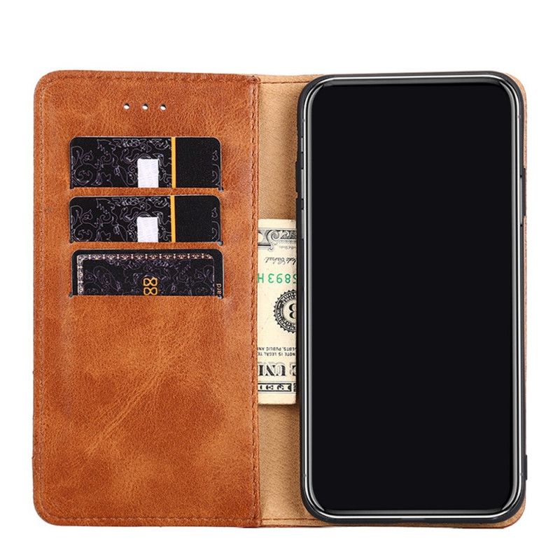 Flip Case Für Samsung Galaxy A32 5G Schwarz Nietlederstil