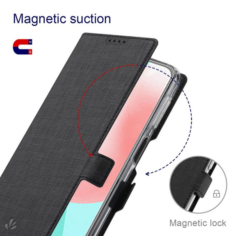 Flip Case Für Samsung Galaxy A32 5G Schwarz Strukturiertes Vili Dmx