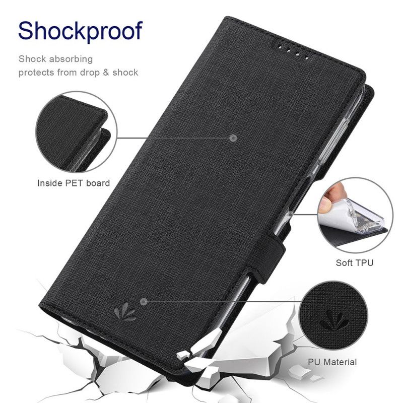 Flip Case Für Samsung Galaxy A32 5G Schwarz Strukturiertes Vili Dmx