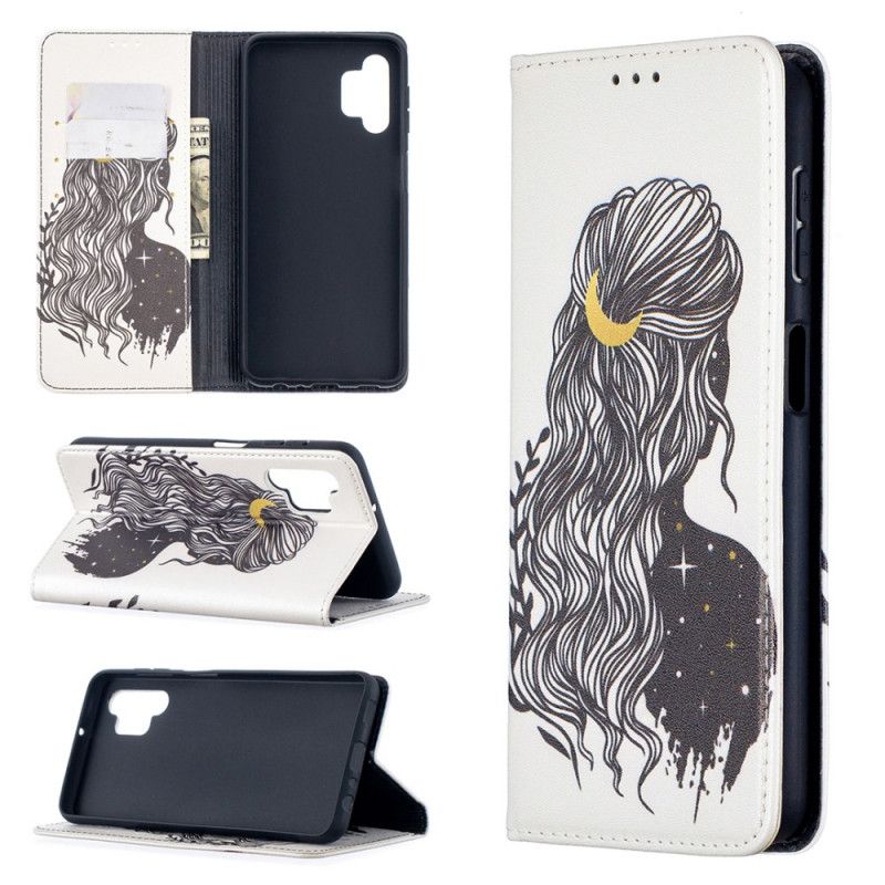 Flip Case Samsung Galaxy A32 5G Handyhülle Hübsches Haar