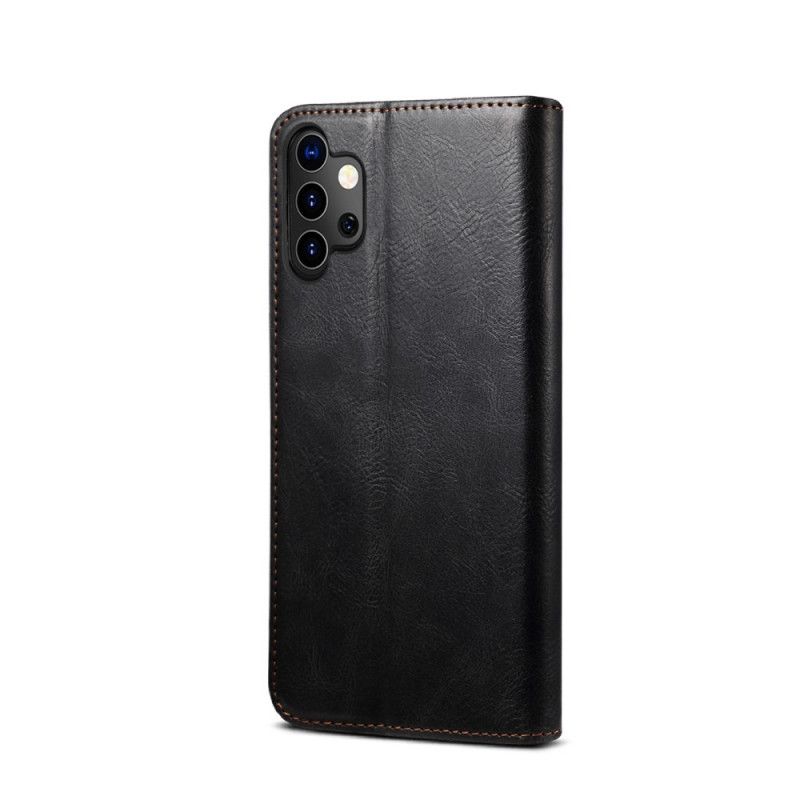 Flip Case Samsung Galaxy A32 5G Schwarz Gewachstes Kunstleder