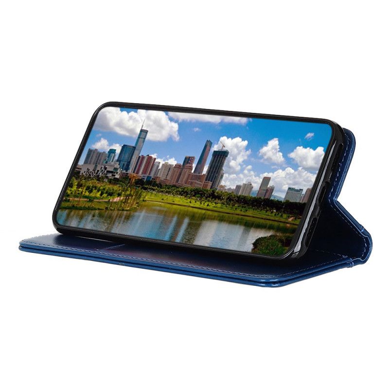 Flip Case Samsung Galaxy A32 5G Schwarz Glänzendes Spaltleder