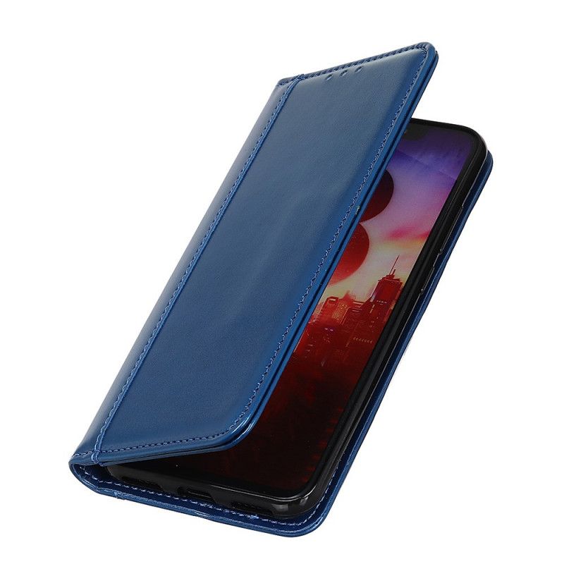 Flip Case Samsung Galaxy A32 5G Schwarz Glänzendes Spaltleder