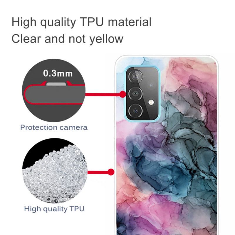 Hülle Für Samsung Galaxy A32 5G Grau Farbiger Marmor