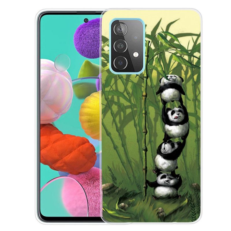 Hülle Samsung Galaxy A32 5G Grün Haufen Pandas