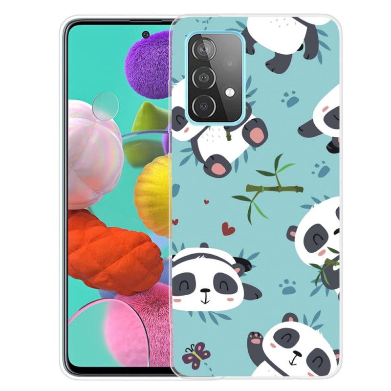 Hülle Samsung Galaxy A32 5G Grün Haufen Pandas