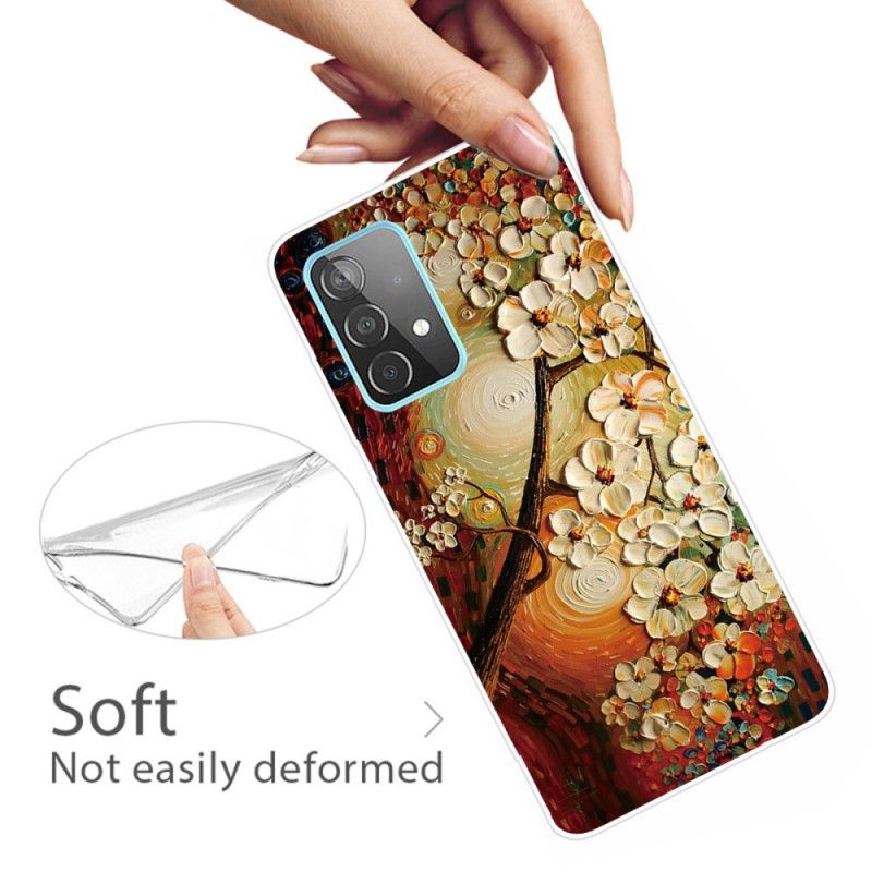 Hülle Samsung Galaxy A32 5G Orange Flexible Blüten