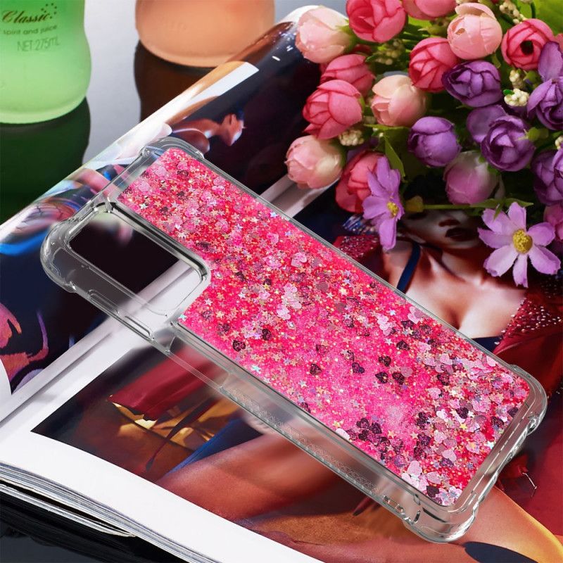 Hülle Samsung Galaxy A32 5G Pink Pailletten Mit Schnur