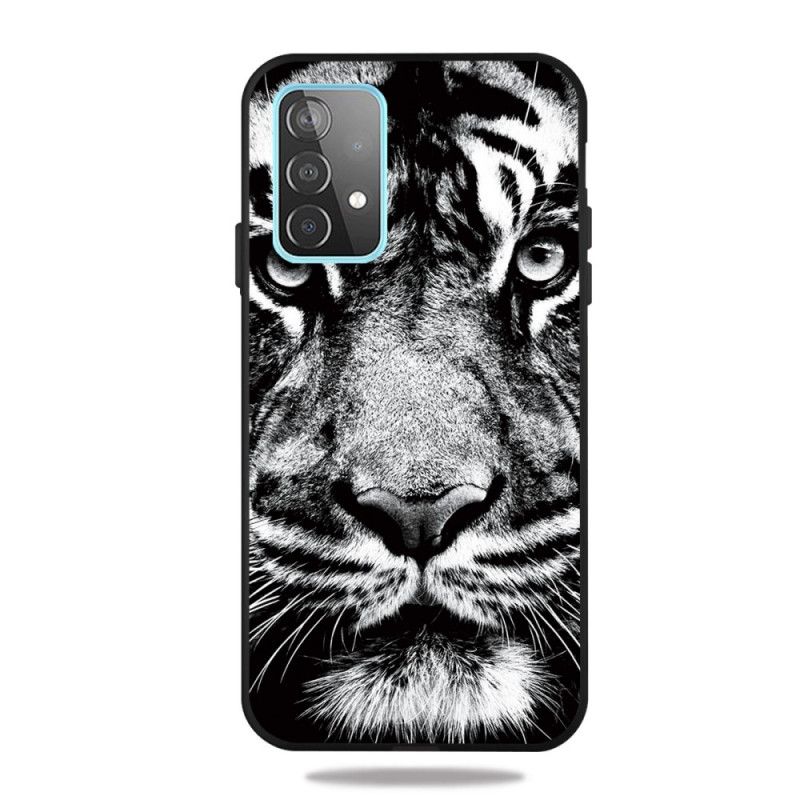 Hülle Samsung Galaxy A32 5G Schwarzweiss-Tiger
