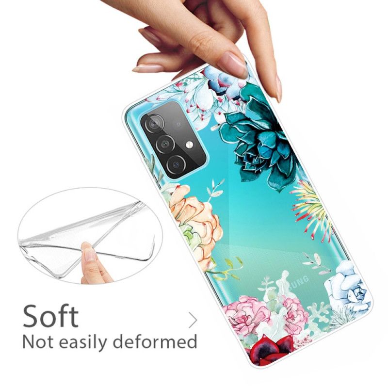 Hülle Samsung Galaxy A32 5G Transparente Aquarellblumen