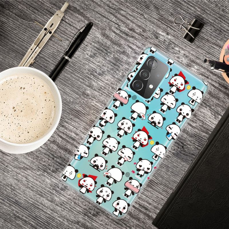Hülle Samsung Galaxy A32 5G Transparente Lustige Pandas