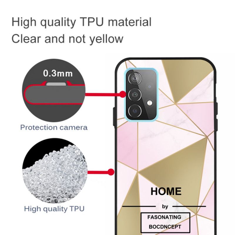 Hülle Samsung Galaxy A32 5G Weiß Handyhülle Stilisierter Marmor