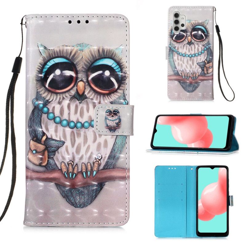 Lederhüllen Für Samsung Galaxy A32 5G Miss Owl Mit Tanga