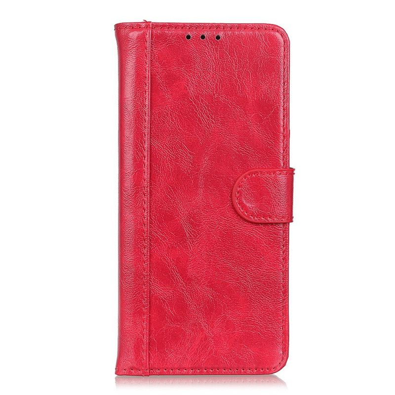 Lederhüllen Für Samsung Galaxy A32 5G Schwarz Gespaltenes Glänzendes Leder
