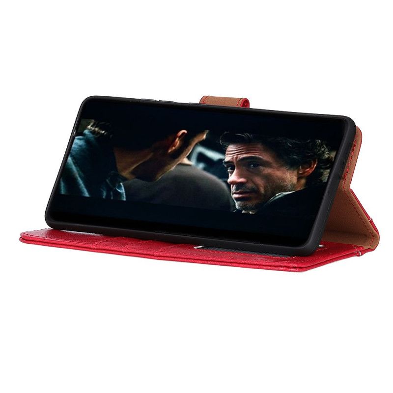 Lederhüllen Für Samsung Galaxy A32 5G Schwarz Gespaltenes Glänzendes Leder