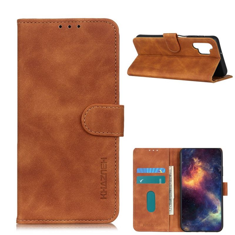 Lederhüllen Für Samsung Galaxy A32 5G Schwarz Vintage Khazneh Ledereffekt