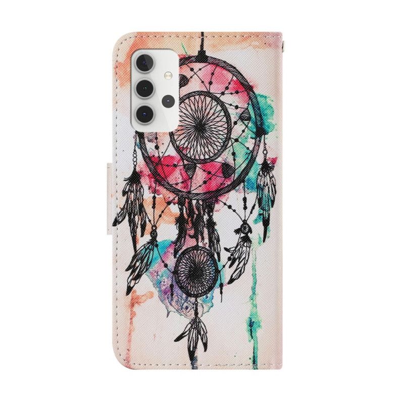 Lederhüllen Samsung Galaxy A32 5G Handyhülle Aquarell-Traumfänger