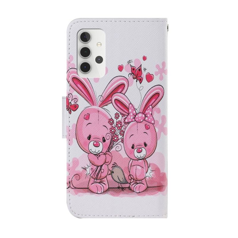 Lederhüllen Samsung Galaxy A32 5G Handyhülle Kaninchen