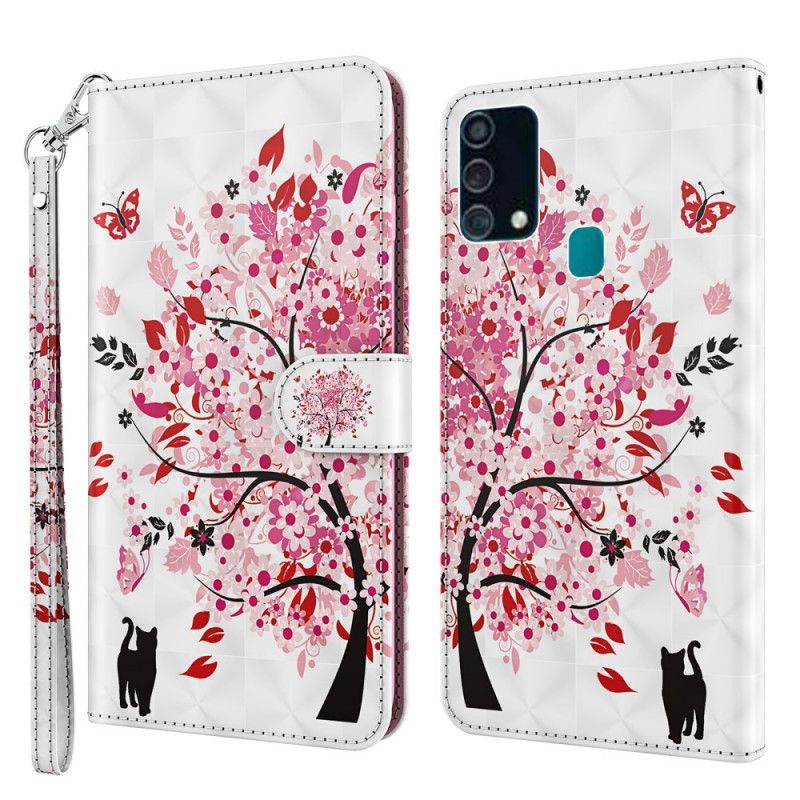 Lederhüllen Samsung Galaxy A32 5G Heller Fleck Rosa Baum