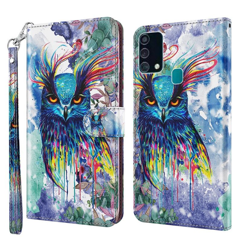 Lederhüllen Samsung Galaxy A32 5G Lichtfleck Aquarellvogel