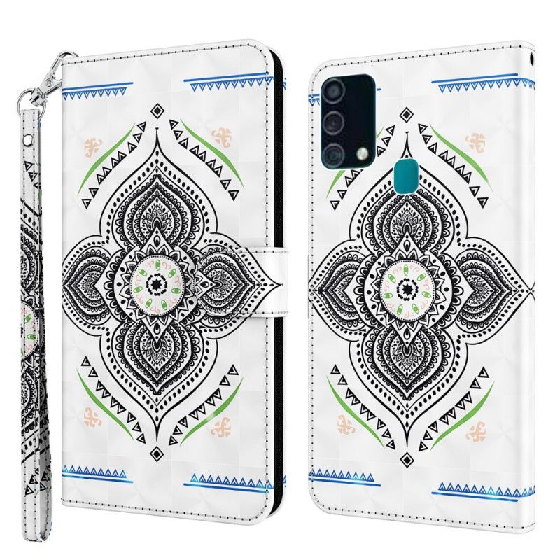 Lederhüllen Samsung Galaxy A32 5G Lichtpunkte Mandala Mit Riemen