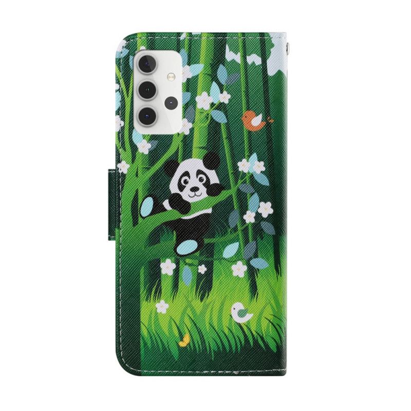 Lederhüllen Samsung Galaxy A32 5G Panda-Spaziergang