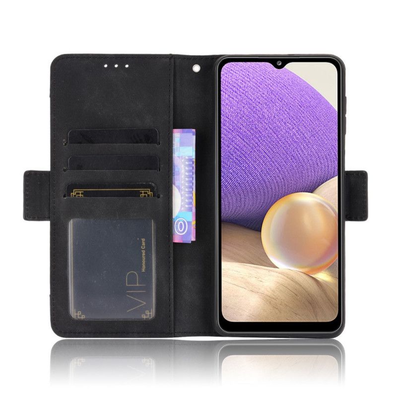 Lederhüllen Samsung Galaxy A32 5G Schwarz Erstklassige Multi-Karte