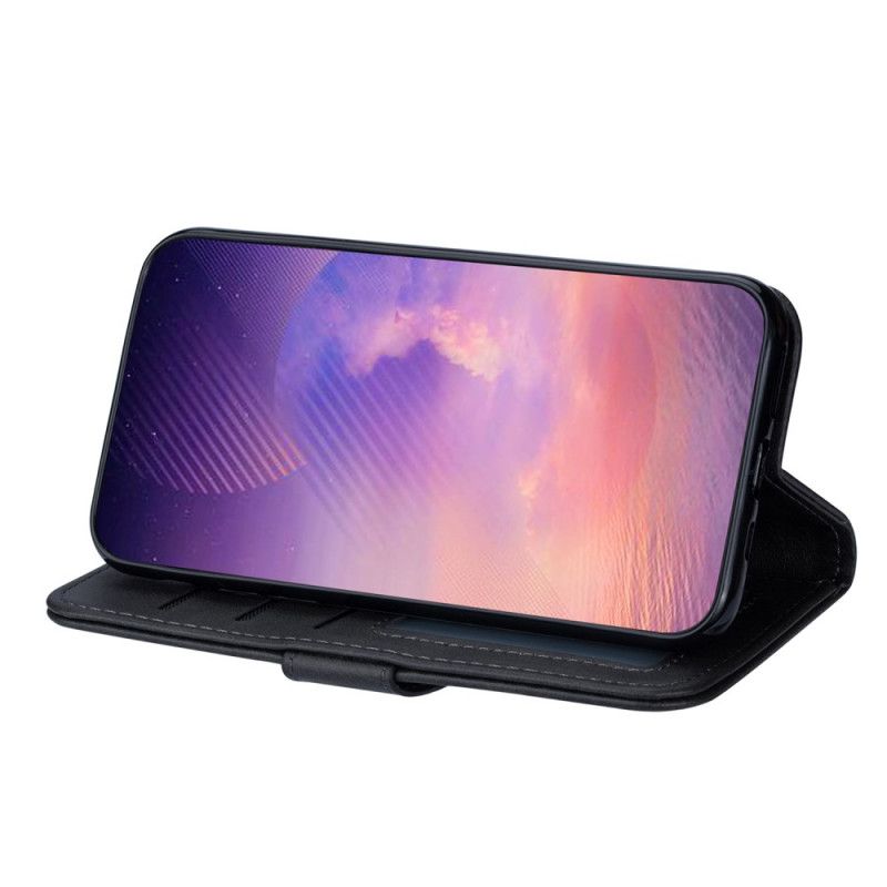 Lederhüllen Samsung Galaxy A32 5G Schwarz Handyhülle Geldbörse Mit Riemen