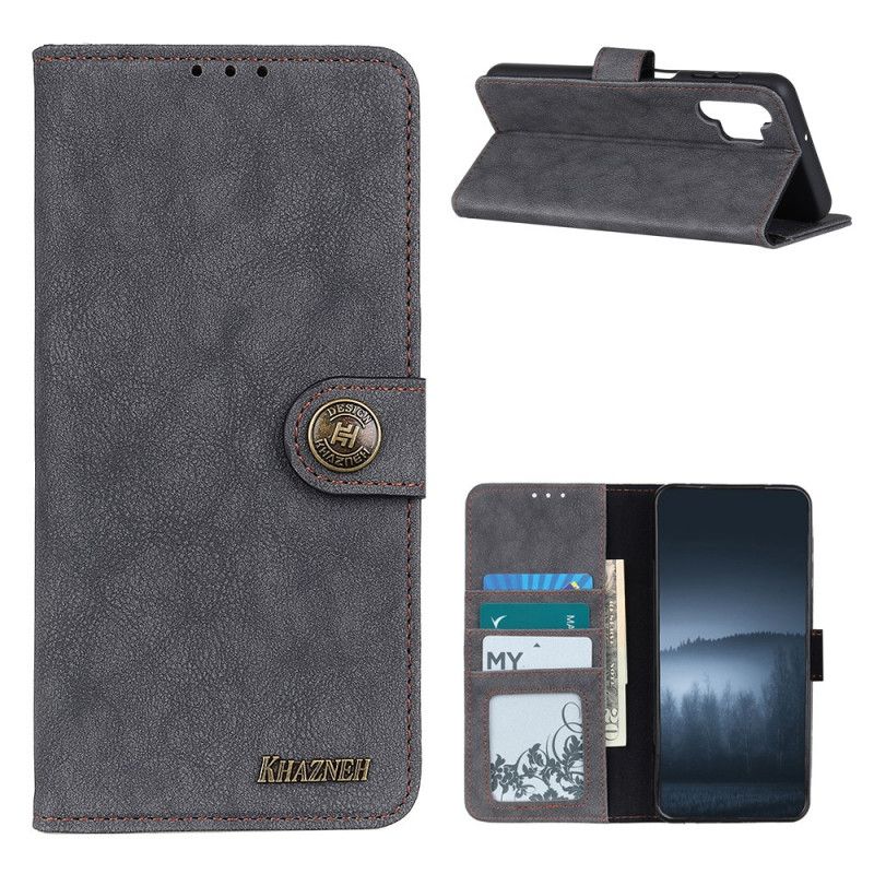 Lederhüllen Samsung Galaxy A32 5G Schwarz Retro Khazneh Spaltleder