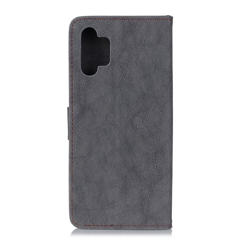 Lederhüllen Samsung Galaxy A32 5G Schwarz Retro Khazneh Spaltleder