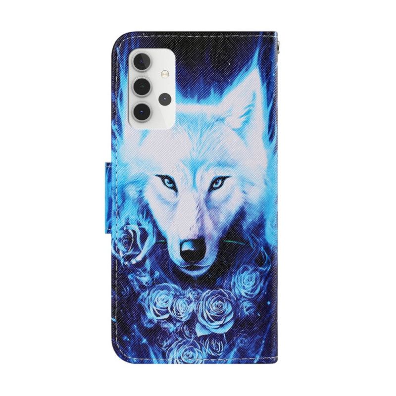 Lederhüllen Samsung Galaxy A32 5G Weißer Wolf