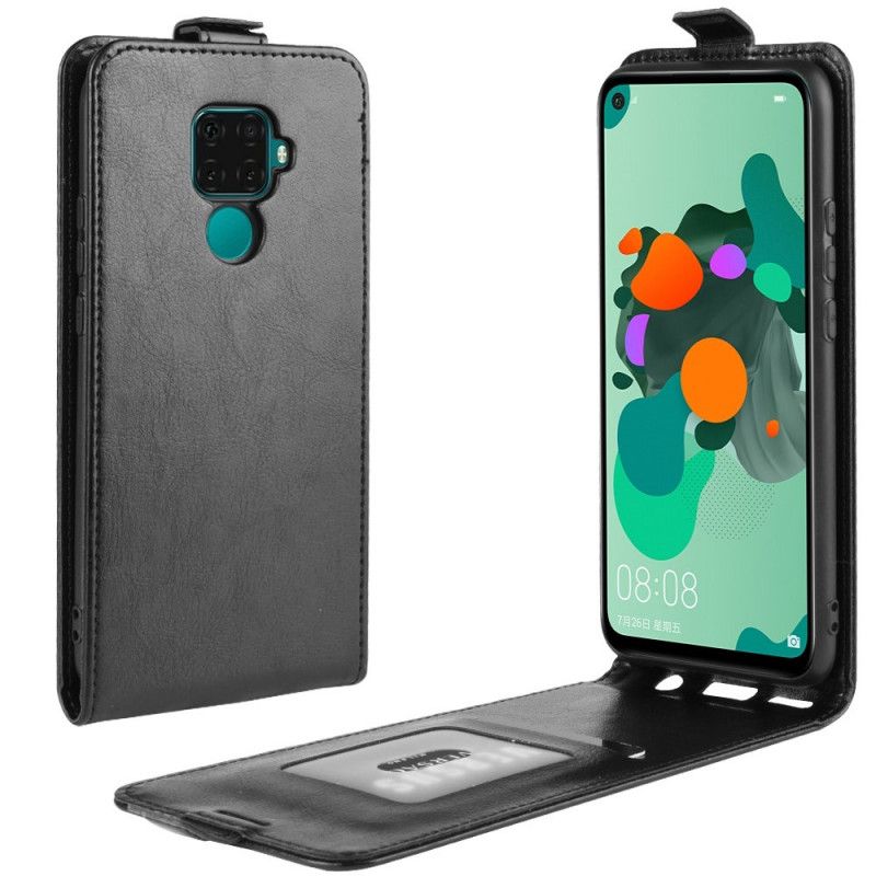 Lederhüllen Für Huawei Mate 30 Lite Schwarz Retro-Faltung