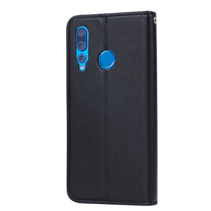 Flip Case Honor 9X Schwarz Handyhülle Kartenhalter Aus Kunstleder