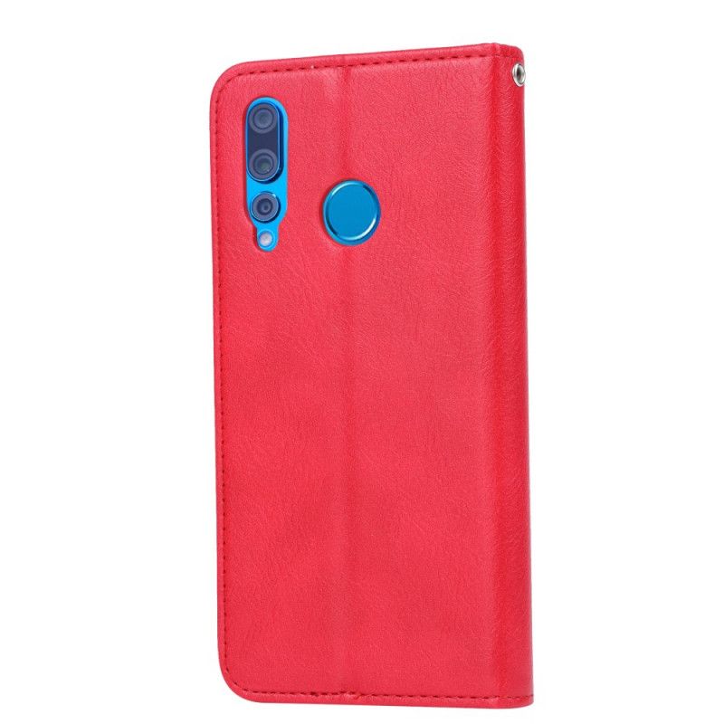 Flip Case Honor 9X Schwarz Handyhülle Kartenhalter Aus Kunstleder