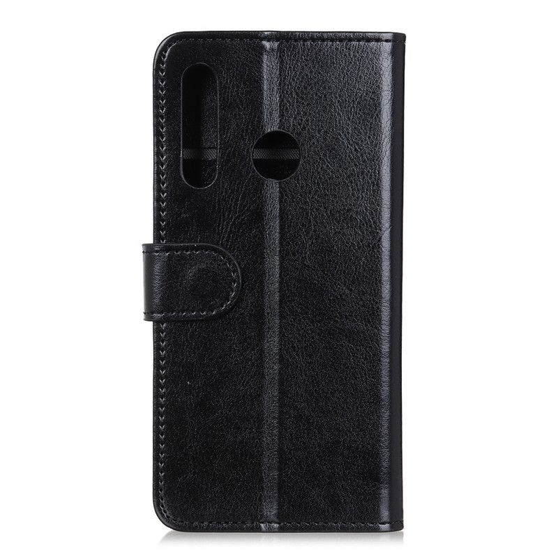 Flip Case Honor 9X Schwarz Nüchterner Lederstil