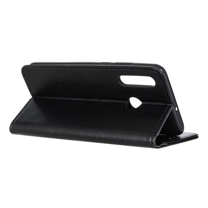 Flip Case Honor 9X Schwarz Nüchterner Lederstil